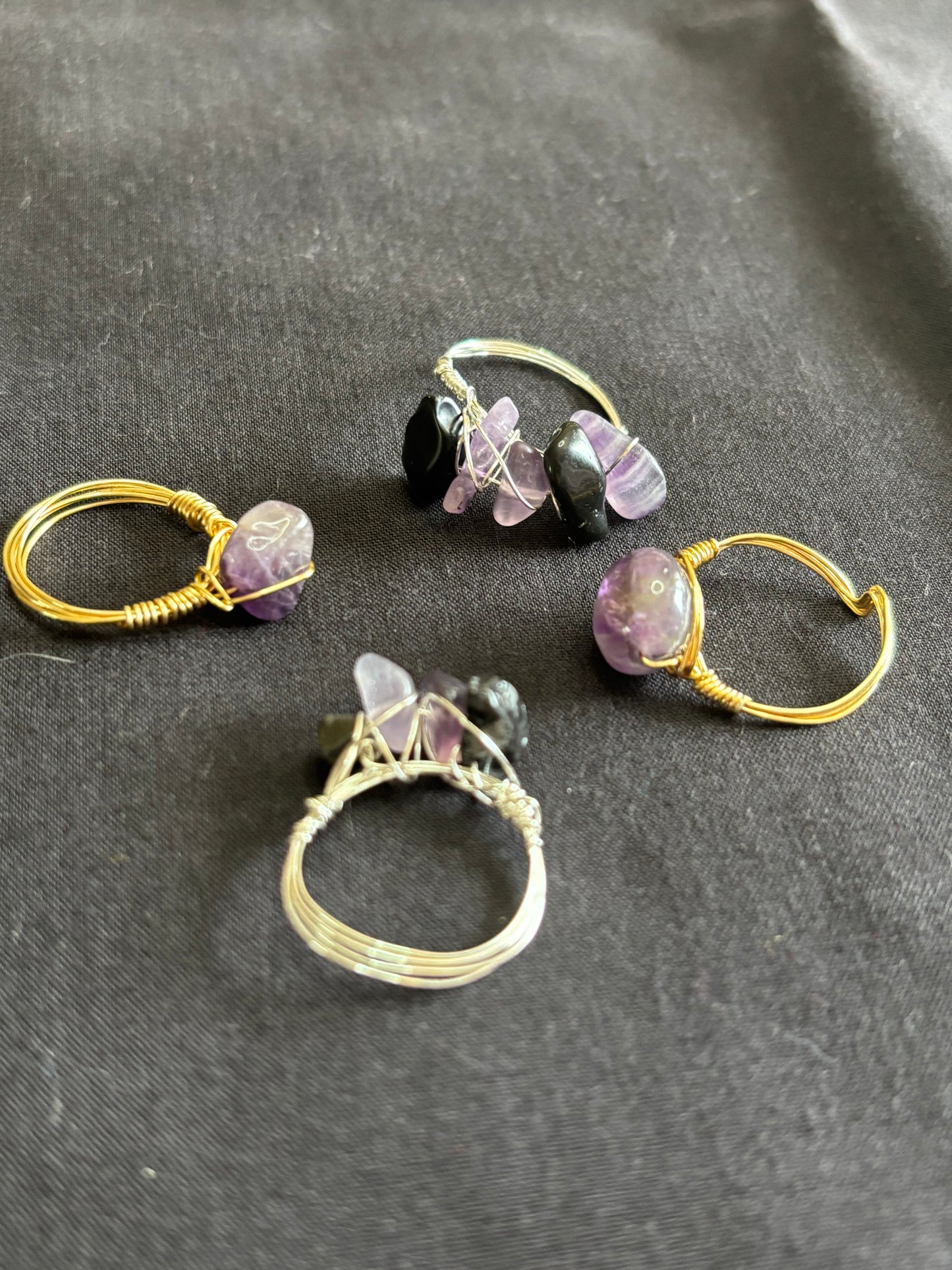 Amethyst rings