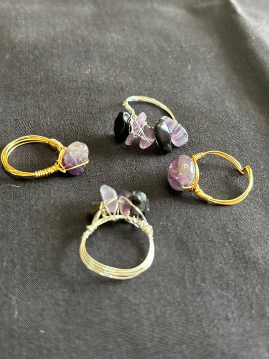 Amethyst rings